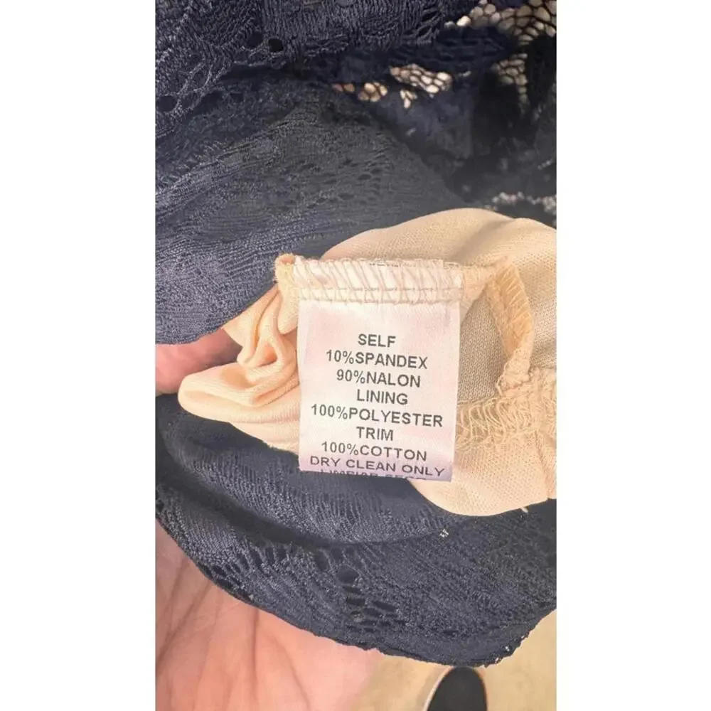 Soiéblu Women's Black Lace Mini Dress with V-Neck and Half Sleeves Size S - Picture 9 of 12